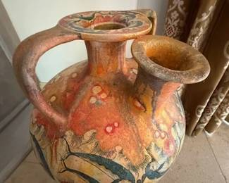 Grecian Polychrome Pottery Wine Jug