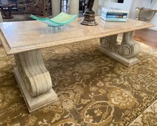 Marble Top Stone Pedestal Table