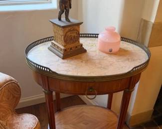 French Style Marble Top Side Table