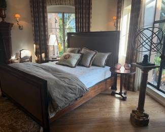 Arteriors Pedestal Side Table ~  19th c. Onyx/Gilt Metal Column                      