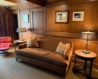 Rust Sheared Velvet Sofa