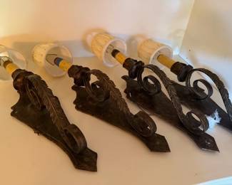 Wall Sconces with Leaf Motif