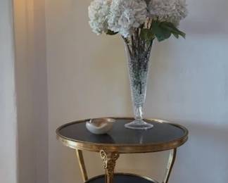 French 19th c. Ormalu Rams Head Marble Top Side Table