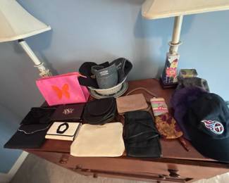 Handbags, purses, and hats