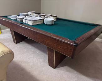 Pool table, dark wood