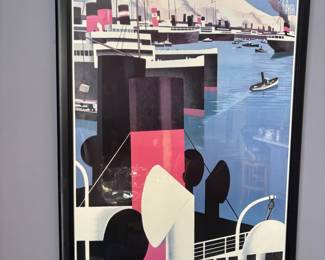Vintage Marseille Art Deco travel poster