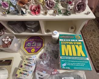 Stepping stone mix, mosaic tiles and supplies
