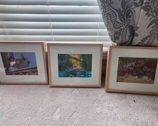 Framed art prints, set of 3