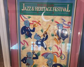 New Orleans Jazz and Heritage Festival framed poster print, collectible