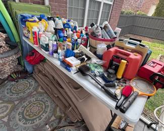 Garage supplies and gas cans