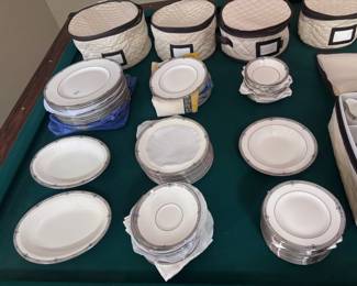 Fine china set with platinum trim