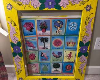 Mexican Loteria framed folk art