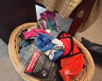 Basket of assorted accessories