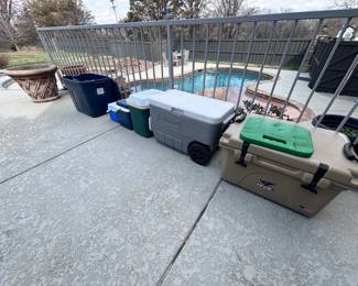 Coolers and storage bins