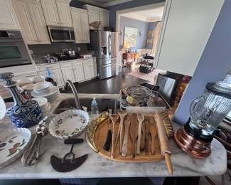 Cast iron skillet and crystal pitcher