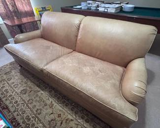 Tan leather sofa