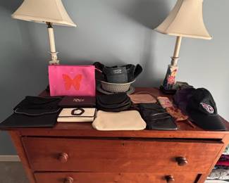 Cherry dresser with lamps