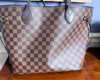 Louis Vuitton Neverfull tote bag, Damier Ebene pattern