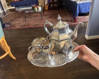 Silver-plated tea service set