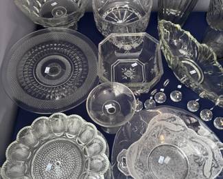 Glass plates and crystal bowls