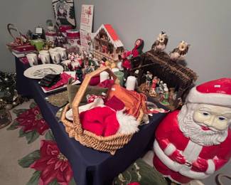 Christmas decorations and Santa figures