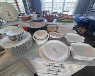 Assorted plates and baking dishes
