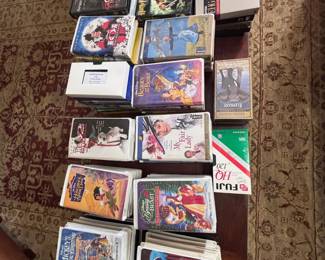 VHS tape collection, Disney classics, Harry Potter, vintage movies