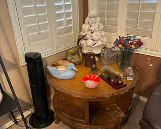 Vintage Wooden Drum Table 