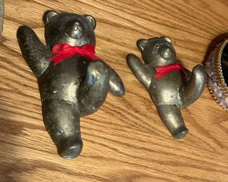 Set of 2 Vintage Brass Bears