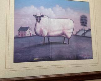 Folk Art Print Sheep by Steven Klein 
