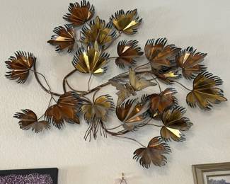 MCM Brass / Copper Leaf Wall Art 