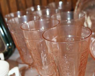 pink glass Rose of Sharon