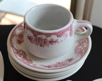 set four cafe cup and saucer