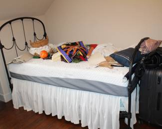 antique iron twin bed with nice mattress set