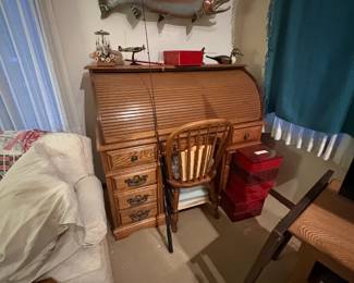 . . . beautiful oak  roll-top desk