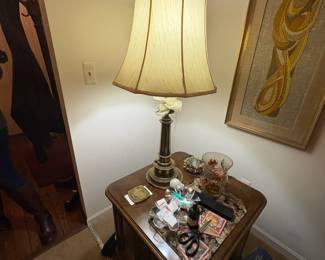 . . .brass lamp and end table