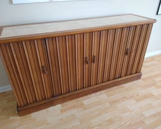 MCM (1960s) Walnut Travertine buffet/credenza/sideboard