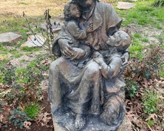 Jesus w/children concrete statue