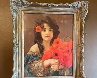 Antique print, beautiful frame 