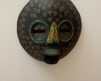 African Beaded Wooden Mask