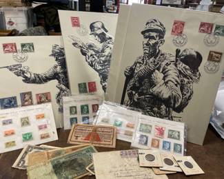 German stamps and coins