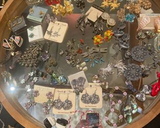 Vintage earrings, clips and pierced.