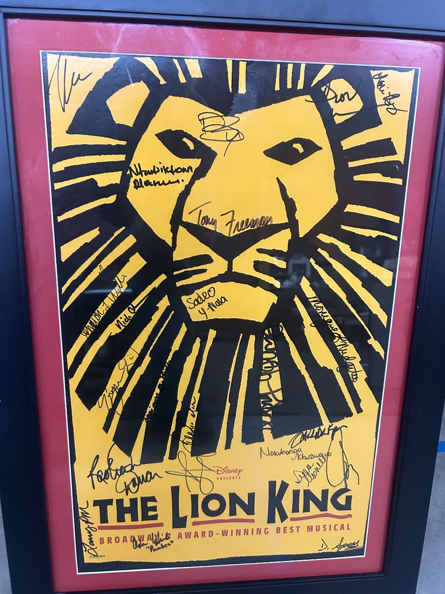 Broadway Poster for THE LION KING signed by the cast