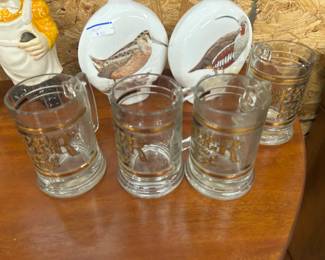 Set 4 Vintage 5 cent beer steins 