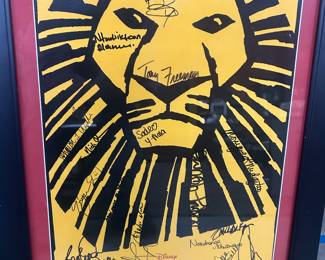 Broadway Poster for THE LION KING signed by the cast