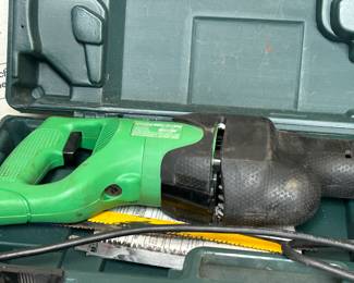 Reciprocating saw in case