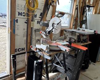 Another chop saw, electric heater 
