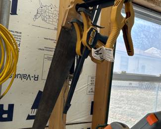Clamps and hand saw
