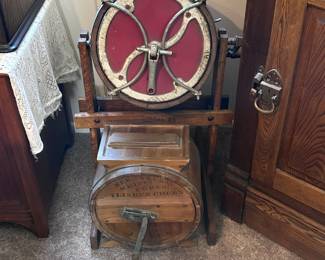 a Antique Barrell Butter Churn