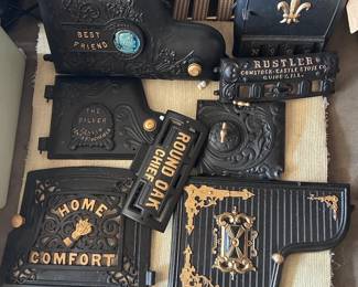 a Cast Iron Stove Door Art